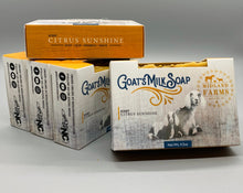 Load image into Gallery viewer, Handcrafted Citrus Sunshine Raw Goat&#39;s Milk Soap

