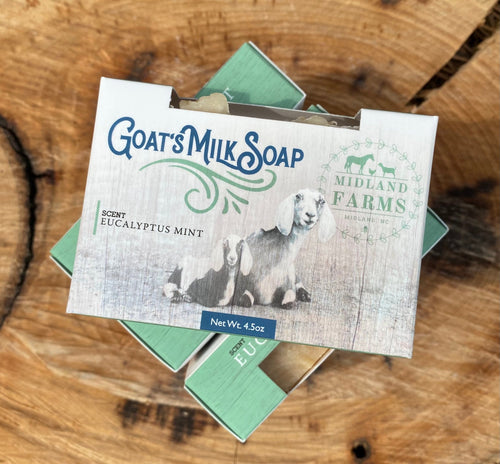 Handcrafted Eucalyptus Mint Raw Goat's Milk Soap