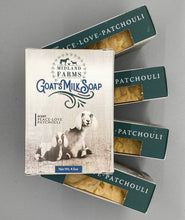 Load image into Gallery viewer, Handcrafted Peace Love Patchouli Raw Goat&#39;s Milk Soap
