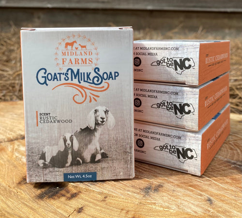 Handcrafted Rustic Cedarwood Raw Goat's Milk Soap