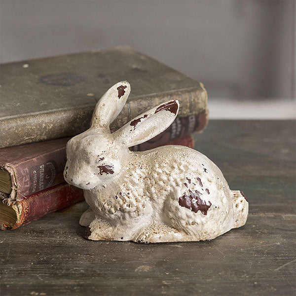 Old World Cast Iron Bunny Statue