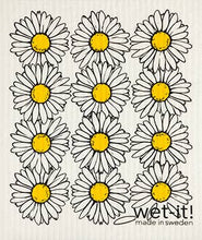 Load image into Gallery viewer, Wet It Swedish Dish Cloth Yellow Daisy
