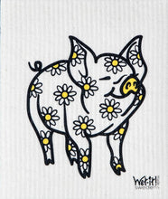 Load image into Gallery viewer, Wet It Swedish Dish Cloth Daisy Pig
