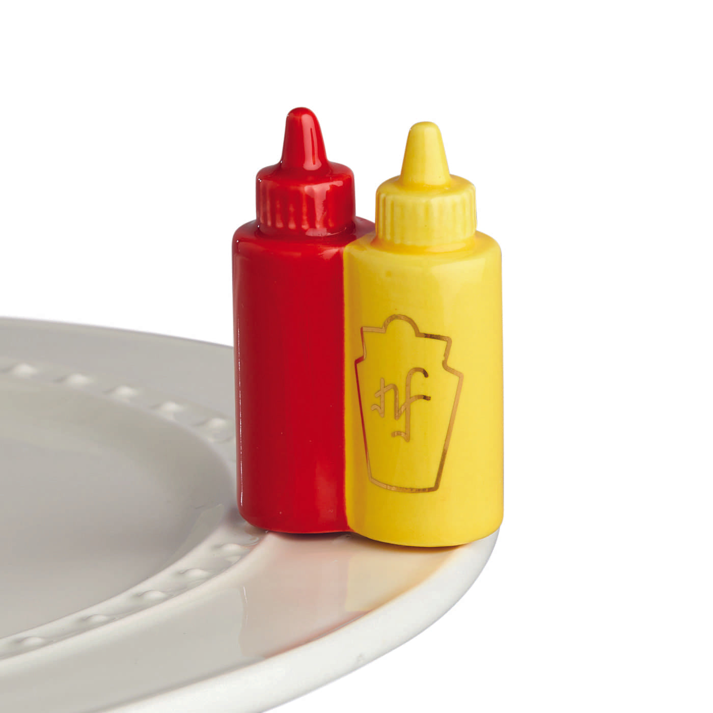 Nora Fleming Main Squeeze Mini Ketchup and Mustard Bottle