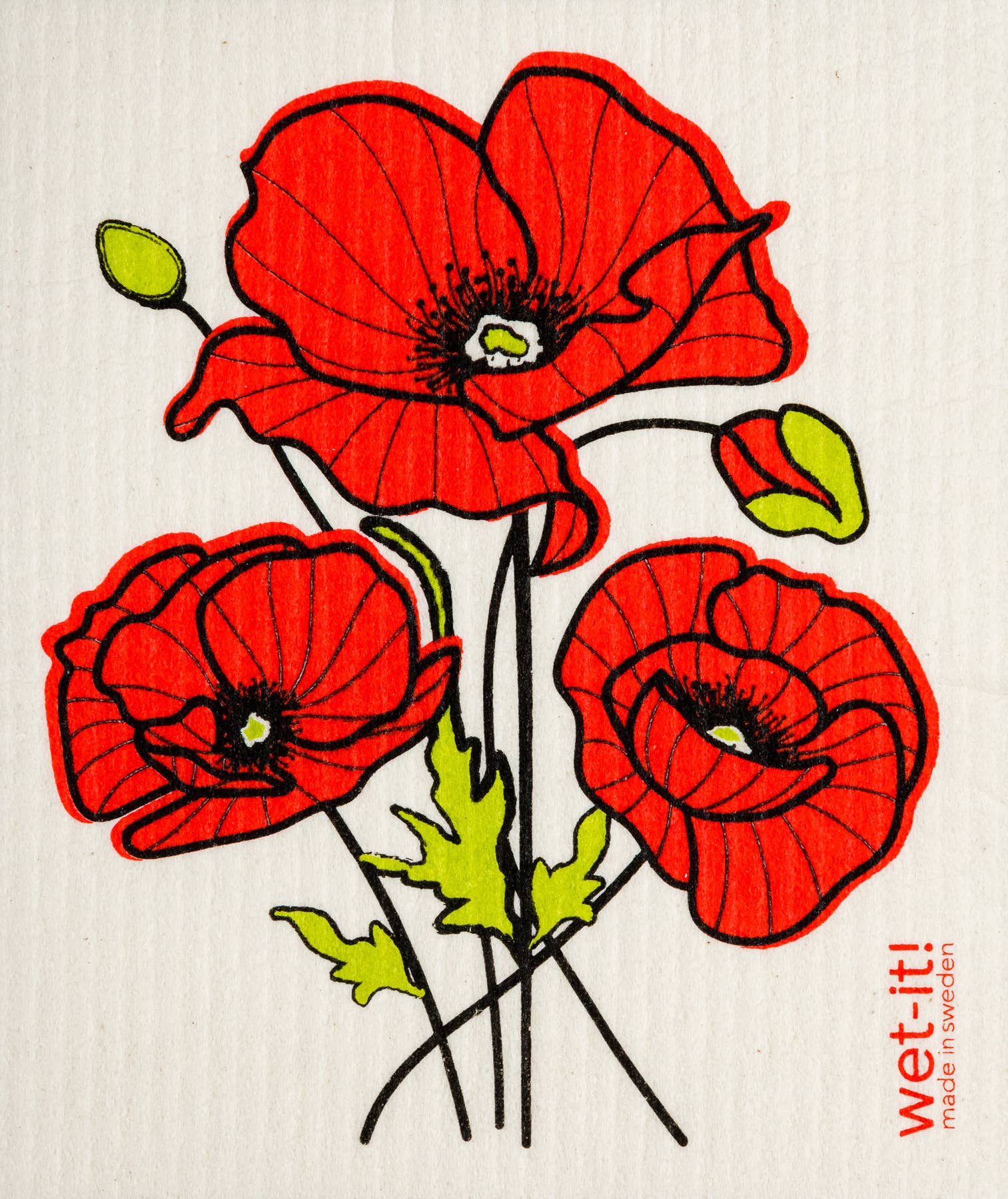 Wet It Swedish Dish Cloth Poppy Flower