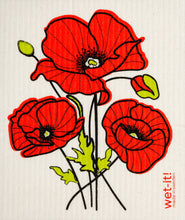 Load image into Gallery viewer, Wet It Swedish Dish Cloth Poppy Flower
