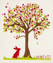 Load image into Gallery viewer, Wet It Swedish Dish Cloth Spring Tree Bunny
