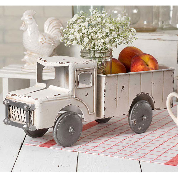 Antiqued White Truck Planter Pot